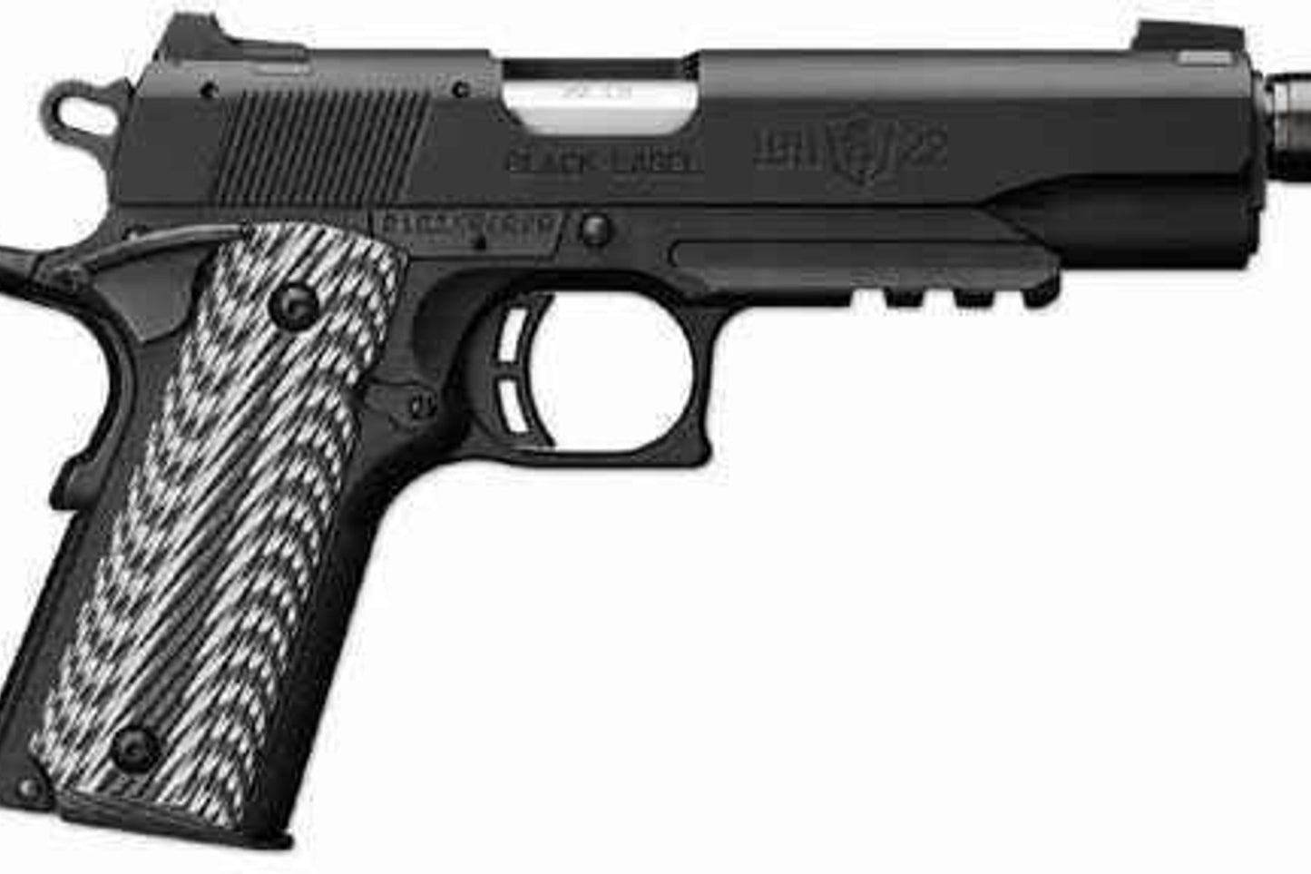 Browning 1911-22 Black Label Pistol 4 7/8" Barrel Matte Finish and Receiver Supressor Ready 22 Long Rifle 051820490