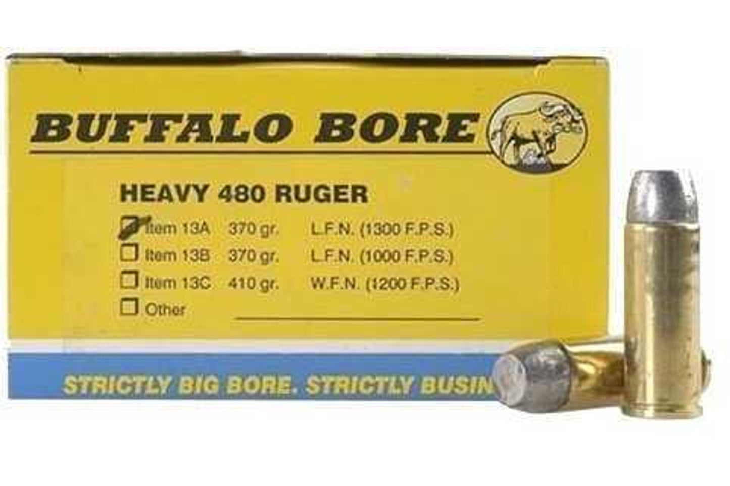 480 Ruger 20 Rounds Ammunition Buffalo Bore 370 Grain Lead
