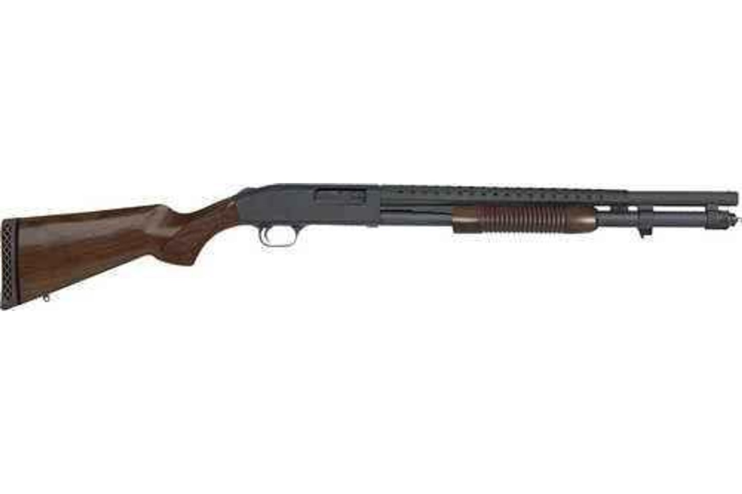 Mossberg 590 Retrograde 12 gauge shotgun 20.75 in barrel 3 chamber 6 rd capacity checkered walnut finish