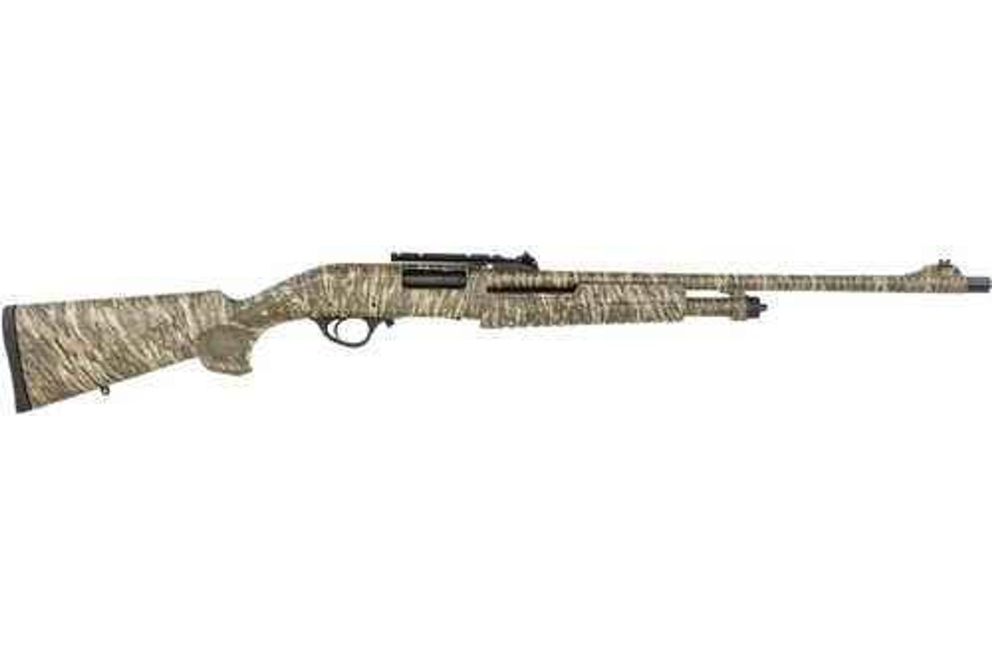 Escort Field Hunter Turkey Pump Action Shotgun 20 Gauge 22" Barrel 4 Round Capacity Right Hand Fiber Optic Front & Rear; Cantilever Rail Sights Mossy Oak Bottomland Camouflauge Finish