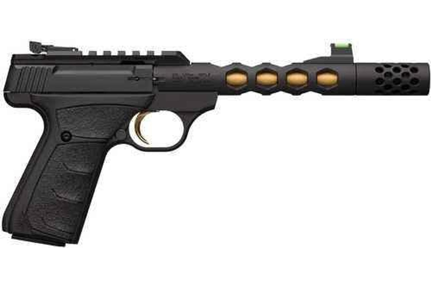 Browning Buck Mark Plus SR Semi-auto Pistol 22 LR 5.87" Vision Gold Cerakote Barrel 1-10Rd Mag Black AFALSEdized Matte Aluminum Slide