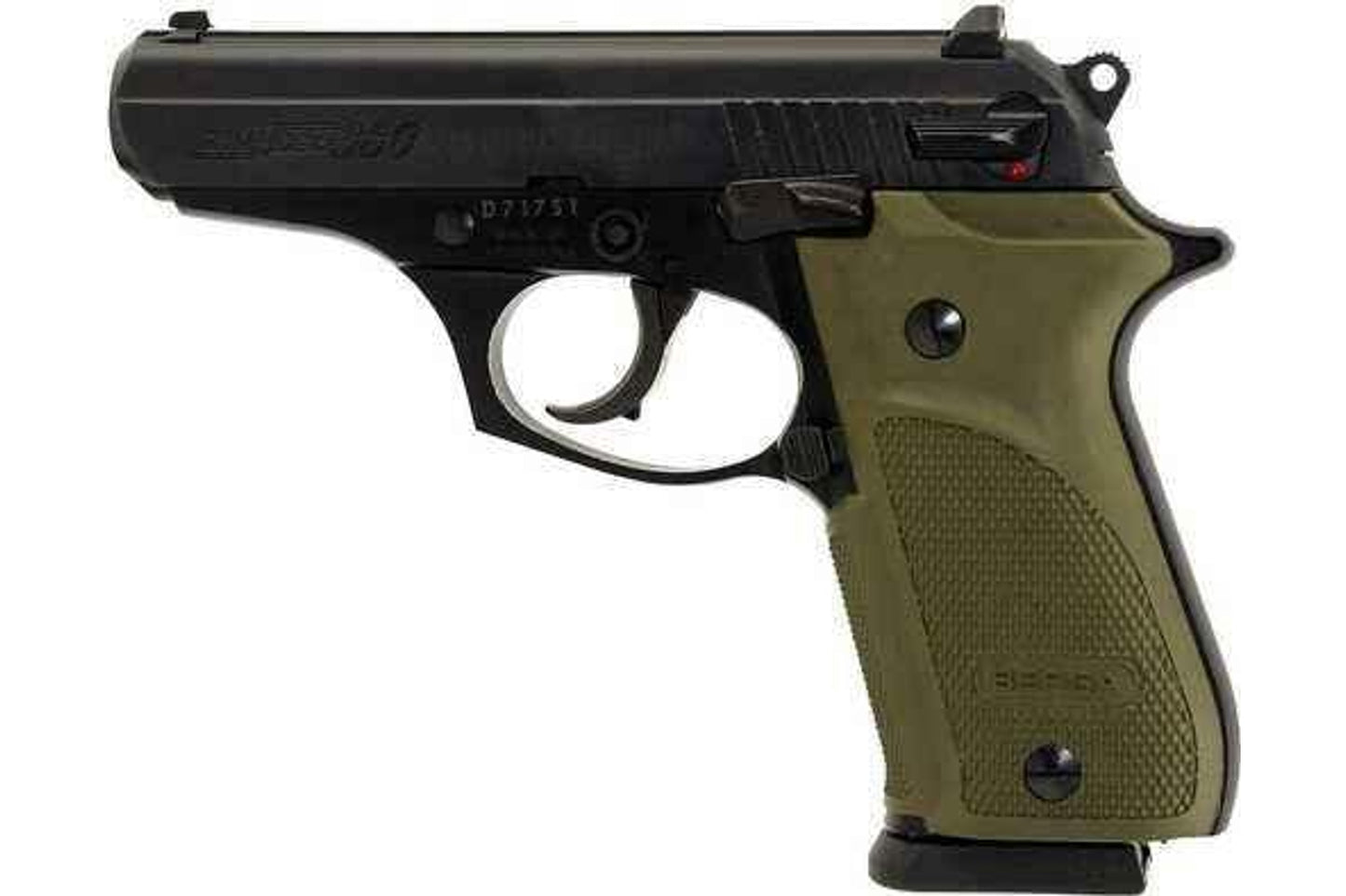 Bersa Thunder 380 Combat Plus Semi-Auto Pistol 380ACP 3.5" Barrel (1)-15Rd Mag Rubber Forrest Green Grips Black Finish