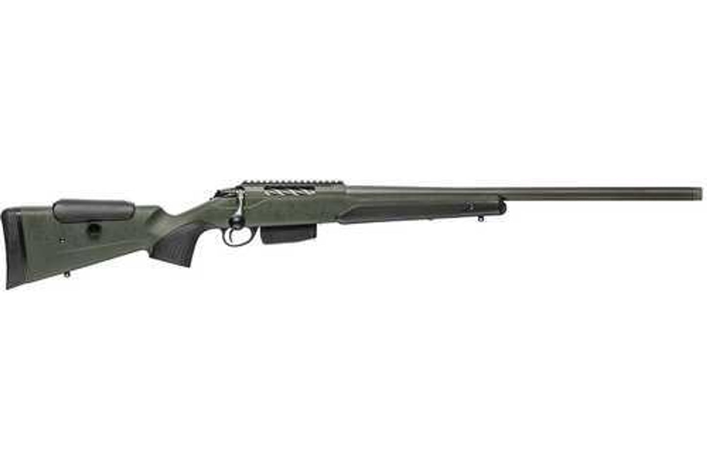 TIKKA T3X SUPER VARMINT 300 Win Mag Rifle 23.7 in barrel 5 rd capacity optic ready sight Black Webbed Green synthetic finish