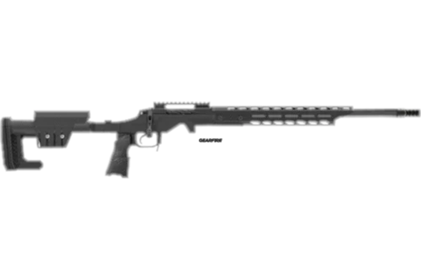 Fierce Firearms Mountain Reaper 6.5 PRC bolt action rifle, 18 in barrel, 3 rd capacity, black, natural carbon fiber finish