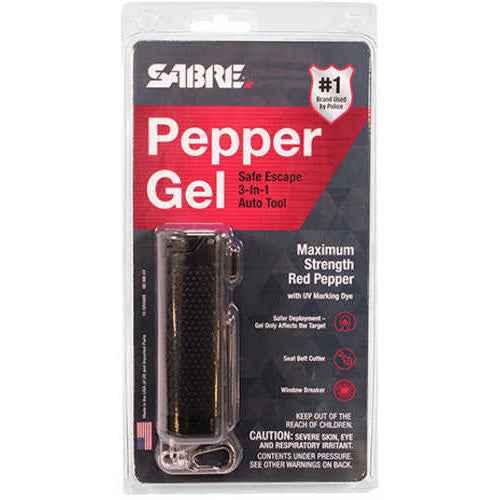 Sabre Pepper Gel, Belt Cutter, and Window Breaker, Black