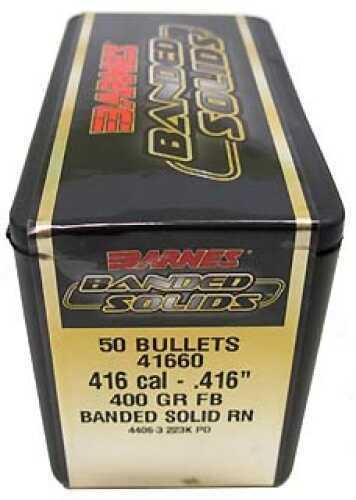 Barnes Bullets Banded Solid 416 Caliber .416" 400 Grains Round FALSEse (per 50) 41660