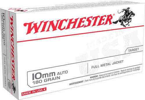 Winchester Ammo USA 10mm Auto 180 Gr Full Metal Jacket (FMJ) 50 Round Box