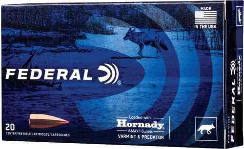 Federal 22-250 Remington 55 Grain V-Max - 20 Rounds for Varmint Control