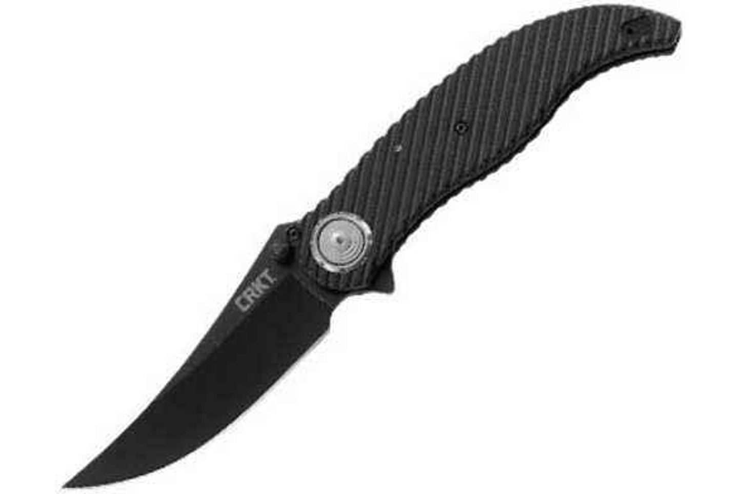 Columbia River Clever Girl 4.10" Folding Plain Black Tin D2 Steel Blade G10 Handle