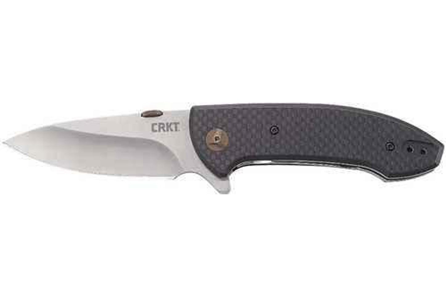 Columbia River Avant 3.18" Folding Spear Point Plain Satin 8Cr14MoV SS Blade Black Weaved Carbon Fiber W/Black G10