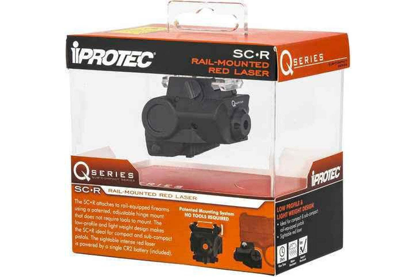 iProtec Q-Series SC-R 5Mw 650 Nm Wavelength Red Laser Black For Compact, Subcompact Pistols