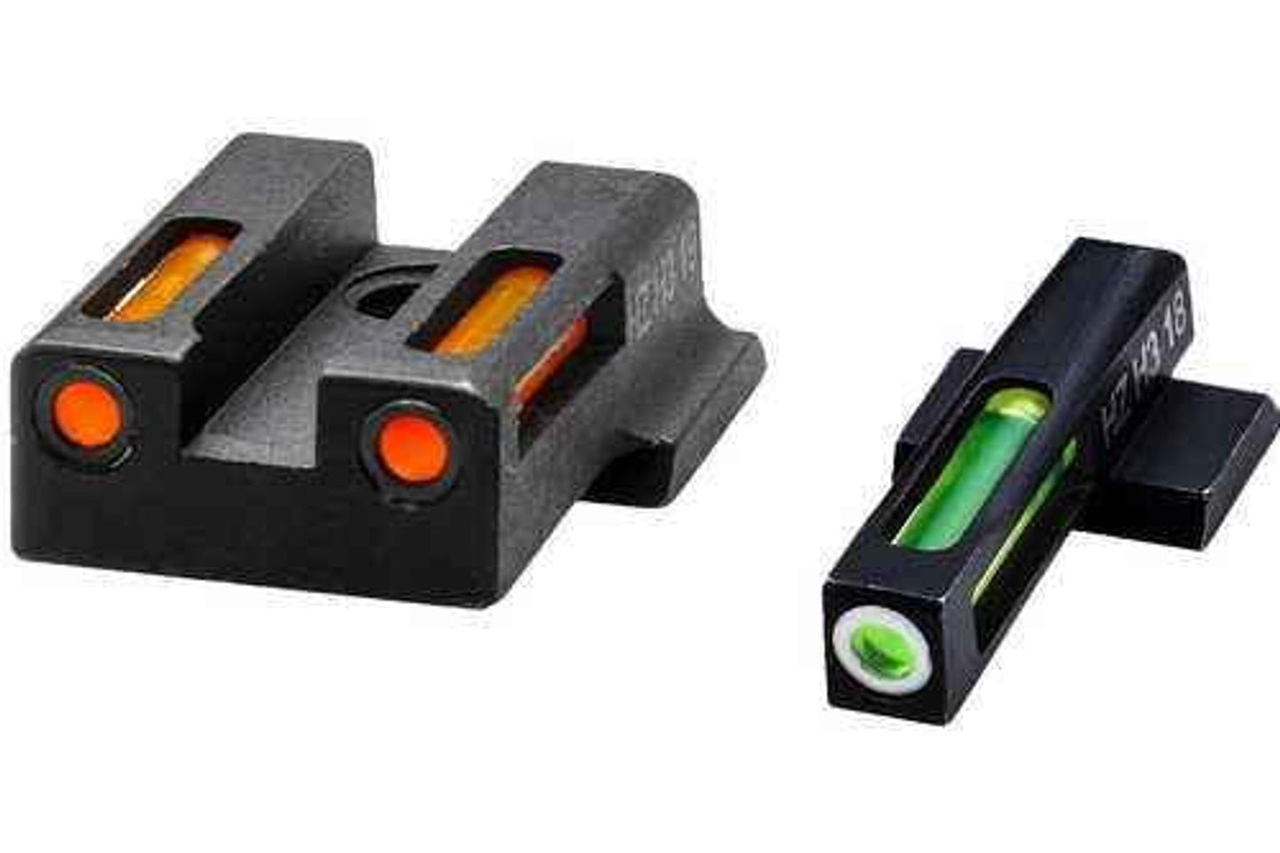 HIVIZ LiteWave H3 Tritium Express Handgun Sight Green/Orange Litepipes White Front Ring for Glock 20/21