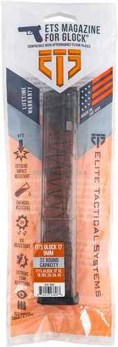 ETS Group GLK-18G2 Pistol Mags 9mm Luger 32Rd Extended For Glock G19 G26 G18 G17 G19X G34 & G45 Smoke Polymer