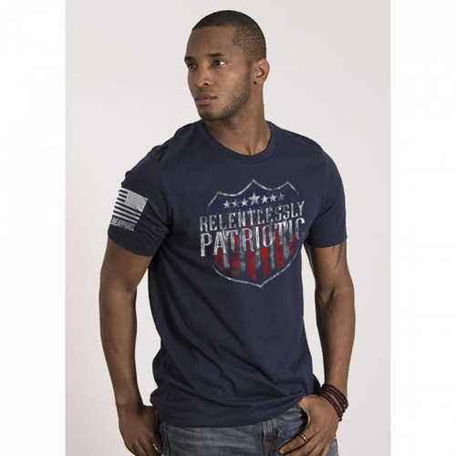 NINE LINE APPAREL T-Shirt Relentlessly Patriotic Navy Small