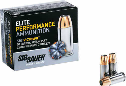 Sig Sauer 40 S&W 180 Grain Hollow Point – Elite Performance Design with V-Crown Technology