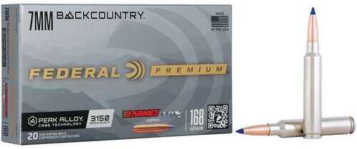 Federal P7BCLRX1 BackCountry 7mm Bc 168Gr 20 Per Box/10 Case