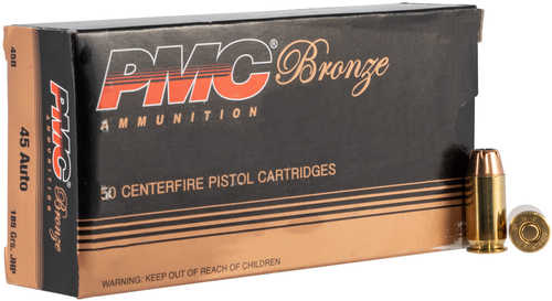 PMC Bronze 45 ACP 185 Grain JHP – Reliable Performance with Jacketed Hollow Points