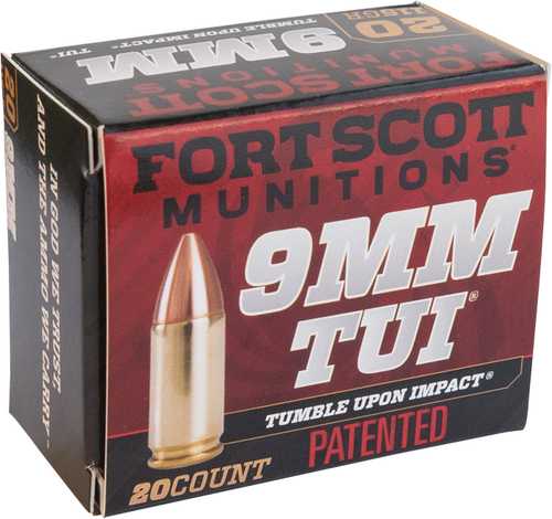 Fort Scott Munitions 9mm Luger 115 Grain – Tumble Upon Impact Technology for Effective Self-Defense