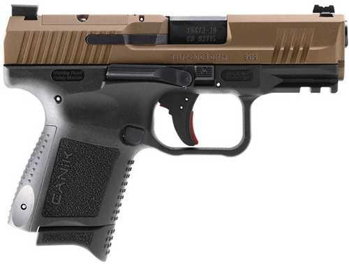 Canik TP9 Elite SC Striker Fired Semi-Auto Pistol 9mm Luger 3.6" Barrel (1)-12Rd, (1)-15Rd Mag Green Fiber Front/U-FALSEtch Rear Fixed Sights Bronze Cerakote Slide Black Finish