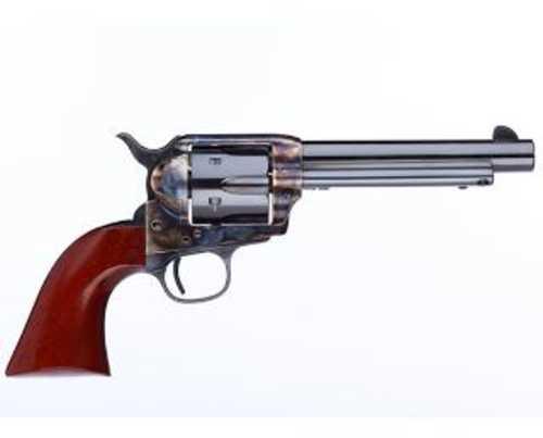 Taylors & Co. Uberti 1873 Cattleman New Model Revolver 38-40 Winchester 5.5" Round Barrel 6 Capacity Fixed Front Blade Rear Frame FALSEtch Sights Walnut Grips Blue Finish With Case Hardened