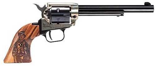 Heritage Rough Rider Western Series Single Action Revolver .22 Long Rifle 6.5" Barrel 6 Round Capacity Fixed Sights Billy The Kid Laser Engraved Wood Grips Blued Finish
