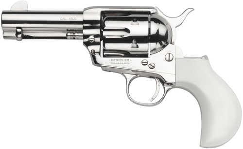 Taylors & Company 1873 Cattleman Single Action Only Revolver .45 Colt 3.5" Barrel 6 Round Capacity Ivory White Birdshead Synthetic Grips Nickel-Plated Steel Finish - Western Gun Store