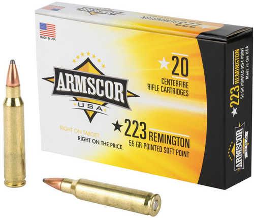 Armscor 223 Rem 55 Gr Pointed Soft Ammo - 20 Rounds for Hunting Performance
