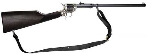 Heritage Rough Rider Rancher Carbine Single Action Revolver .22 Long Rifle 16.125" Barrel 6 Round Capacity Dark Stained Stock Nickel Applied Finish