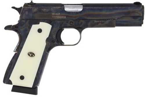 Charles Daly 1911 Field Semi-Automaic Pistol .45 ACP 5" Barrel 8Rd White Ivory Grips Case Colored/Hardened Finish