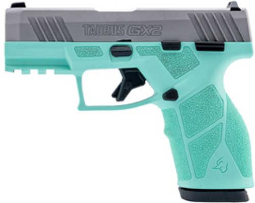 Taurus GX2 Pistol 9mm Luger 3.38" Barrel 13Rd Silver Slide Cyan Finish