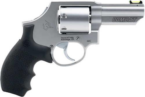 Taurus 66C 357 Mag 7 Shot Stainless Steel Barrel, Frame & Cylinder, Black Hogue G10 Grip