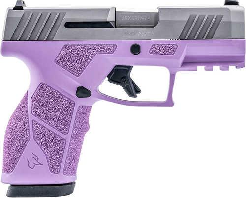 Taurus GX2 9mm Luger 10+1 3.37" Matte Stainless Steel Barrel, Matte Serrated Stainless Steel Slide, Light Purple Polymer Frame w/Picatinny Rail, Polymer Grip