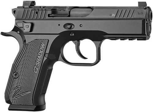 CZ-USA Shadow 2 Carry Pistol 9mm Luger 15+1 4" Black Steel Barrel, Black Serrated Slide, Black Aluminum Frame w/Beavertail & Picatinny Rail, Black Duralumin Grip