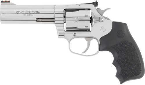 Colt King Cobra Target 357 Mag 6 Shot 4.25" Stainless Steel Barrel, Cylinder & Frame, Black Hogue Overmolded Grip, Exposed Hammer