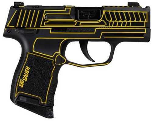 Sig Sauer P365 "Outlander Yellow Laser" Handgun 9mm Luger 10rd Magazines(2) 3.1" Black Barrel X-RAY 3 Sights Manual Safety
