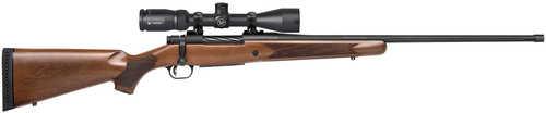 Mossberg Patriot w/Optic Full Size 7mm PRC 3+1 24" Matte Blued Fluted Threaded Barrel, Matte Blued Drilled & Tapped Receiver, Walnut Fixed Stock, Vortex Crossfire II 3-9x40mm Scope, Right Hand