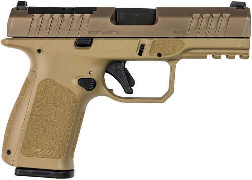 Rost Martin RM1C Compact Frame 9mm Luger 17+1 4" Black Match Grade Barrel, Movaja Steel Optic Ready/Serrated Slide, Flat Dark Earth Polymer Frame w/Picatinny Rail, Textured Grip, Ambidextrous