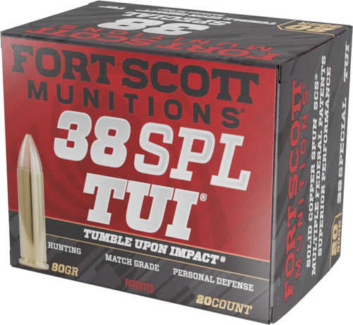Fort Scott Munitions Pistol Ammo .38 Special 80 Grain – Match Grade Solid Copper TUI Design