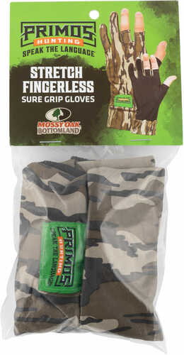 Primos Stretch Fit Fingerless One Size Fits Most Mossy Oak BottomLand 1 Pair