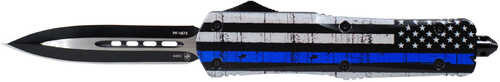 Templar Knife Back The Blue 3.50" Dagger Plain Black 440C Stainless Steel Blue/White/Black Zinc Aluminum Alloy H