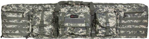 G Outdoors Inc.Outdoors Double Rifle Case A-TACS Au 600D PolTRUEter With 2 Padded Pistol Sleeves, MOLLE Webbing & Lockab