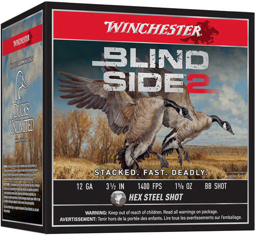 Winchester Ammo Xbs12 Lbb Blind Side 2 12 Gauge 3.50" 1 5/8 Oz BB Shot 25 Bx/ 10 Cs