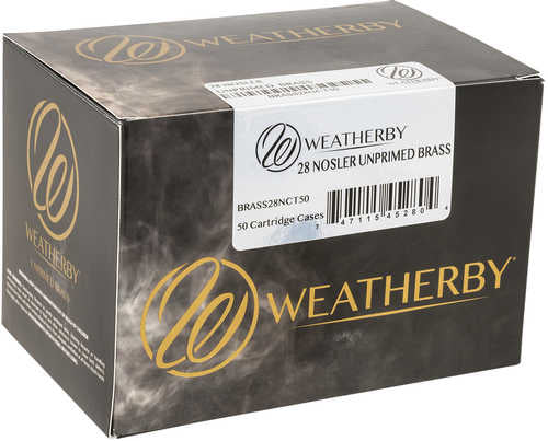 Weatherby Brass28NCT50 Unprimed Cases 28 FALSEsler Rifle Brass 50 Per Box