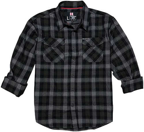 Hornady Gear 32214 Flannel Shirt Xl Olive/Black/Gray, Cotton/PolTRUEter, Relaxed Fit Button Up