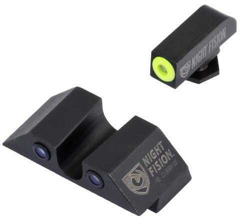Night Fision GLK00307YZX Sight Set Square Front/U-FALSEtch Rear for Glock 42/43 Tritium Green W/Yellow Outline