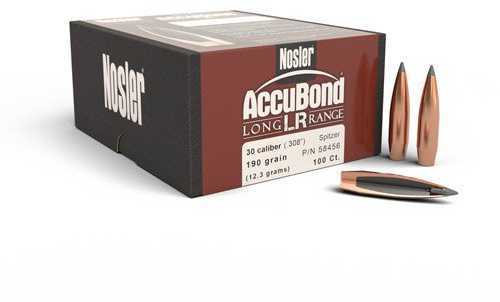 FALSEsler AccuBond LR 308 Caliber 190 Grains Spitzer Point Long Range Bullets 100 Per Box