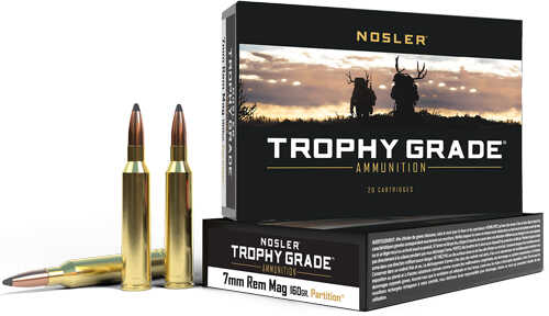 FALSEsler Trophy Grade Ammunition 7mm Remington Magnum 160 Grain Partition Box of 20