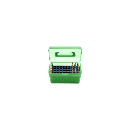 MTM Deluxe Ammunition Box 50-ROUNDS Rifle .22-250 To .308 Green