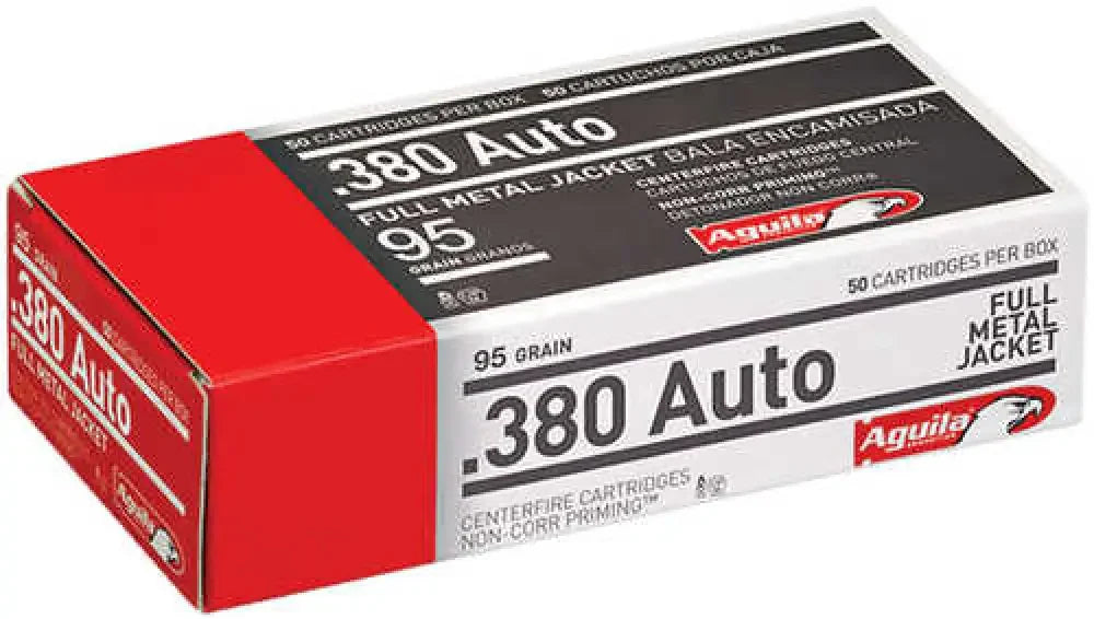 Aguila .380 ACP 95 grain full metal jacket ammo 50 round box