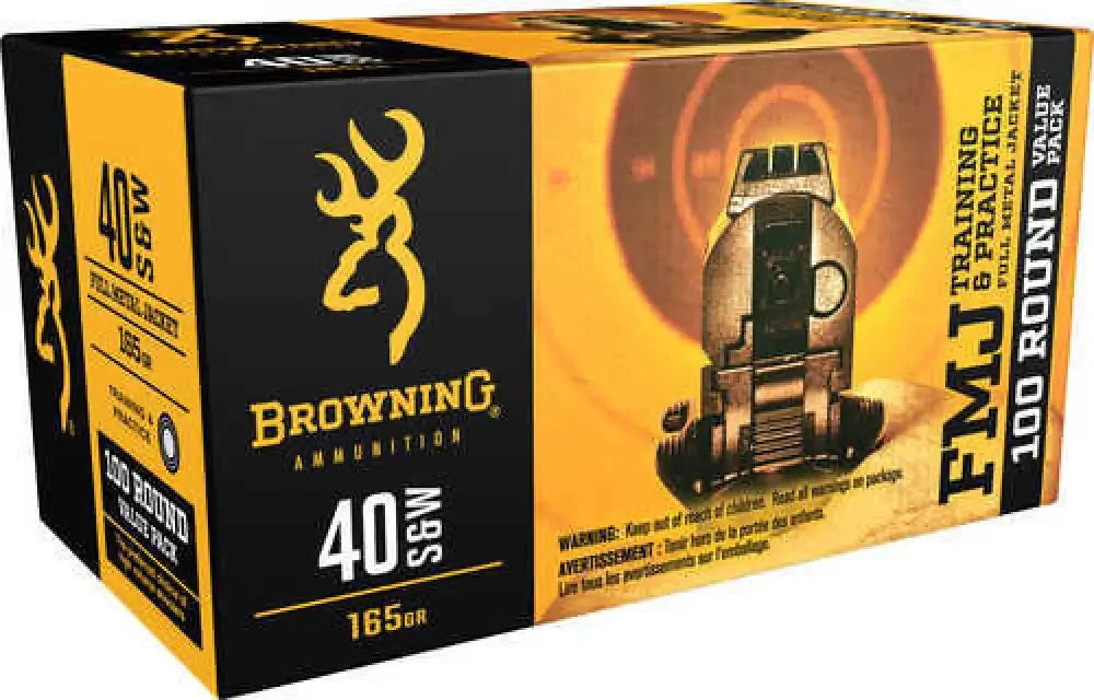 Browning 40 S&W 165 Grain Full Metal Jacket Training Ammunition Box